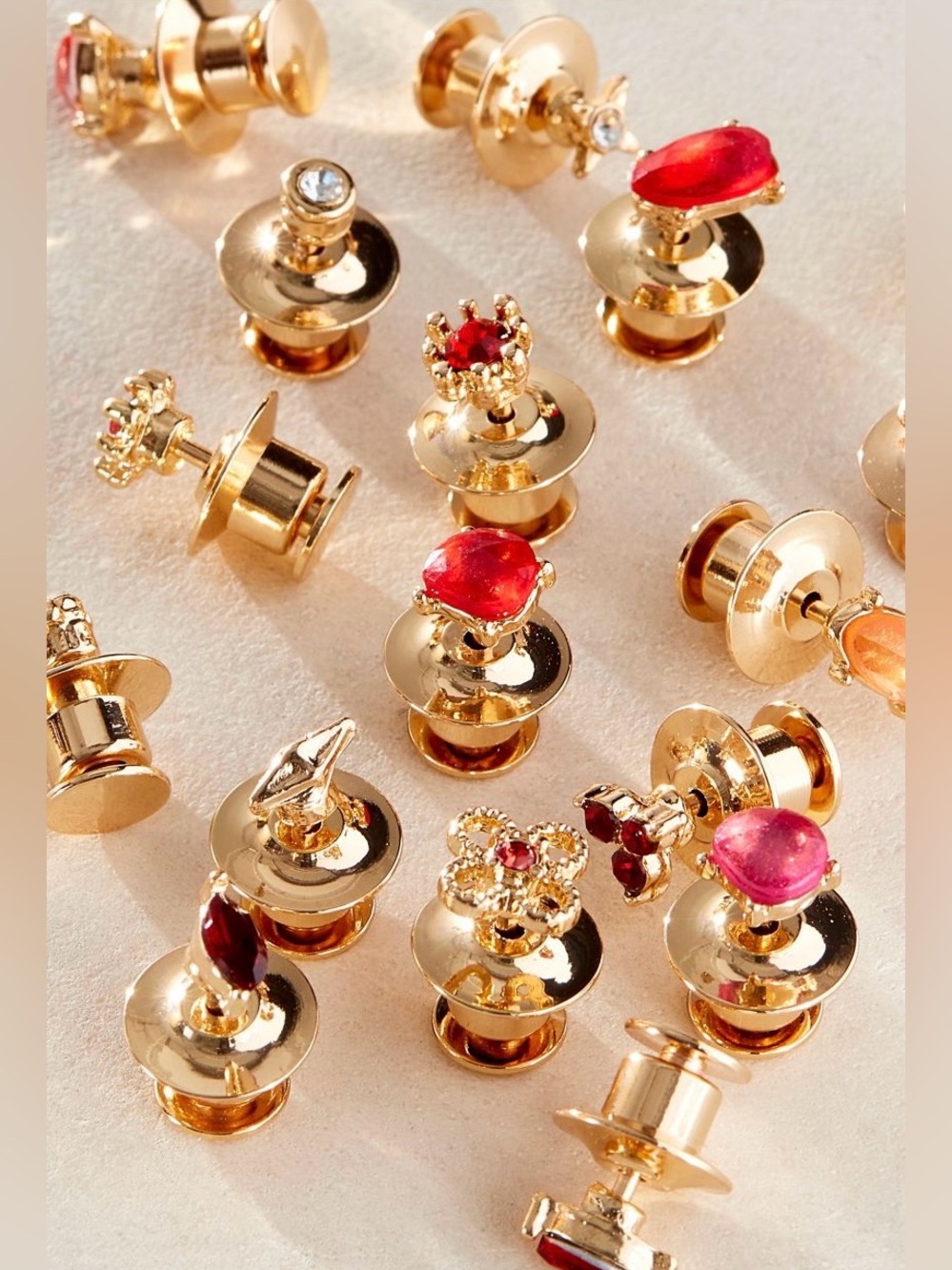 Free People ~ Petite Pin Set ~ Mixed Jewels ~ Red ~ **NWT - Picture 3 of 10